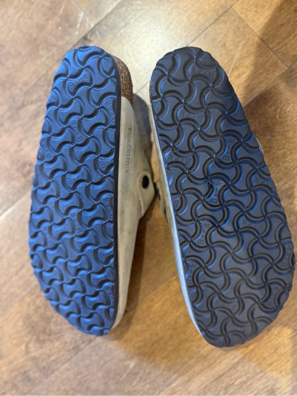 Birkenstock Boston Taupe Suede Slip-On Clog with Buckle - Picture 3 of 4